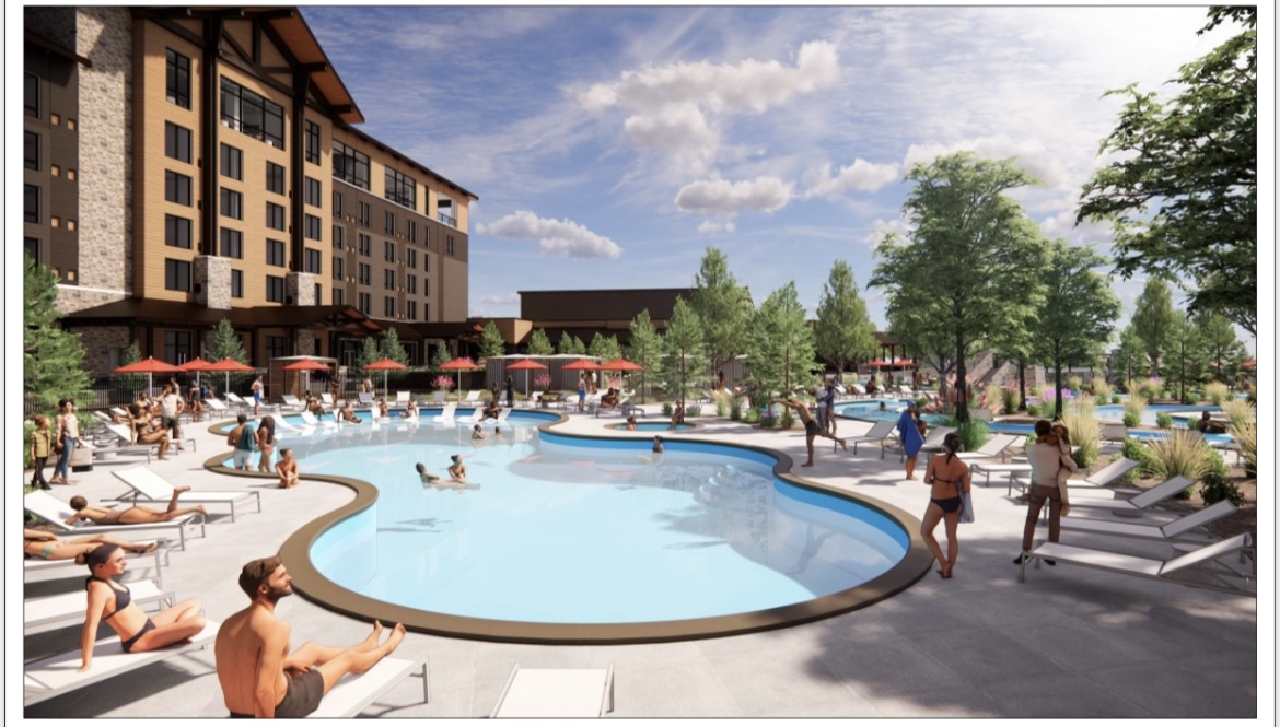 Rendering of the future resort pool and hotel